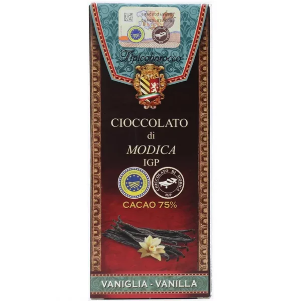 Cioccolato di Modica 75% alla vaniglia